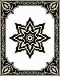 Black and Cream Starburst Medallion Rug
