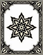 Black and Cream Starburst Medallion Rug