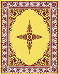 Deep Yellow Floral Crest Border Rug