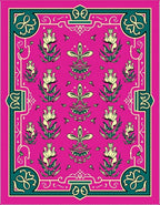 Rich Magenta Floral Medallion Rug