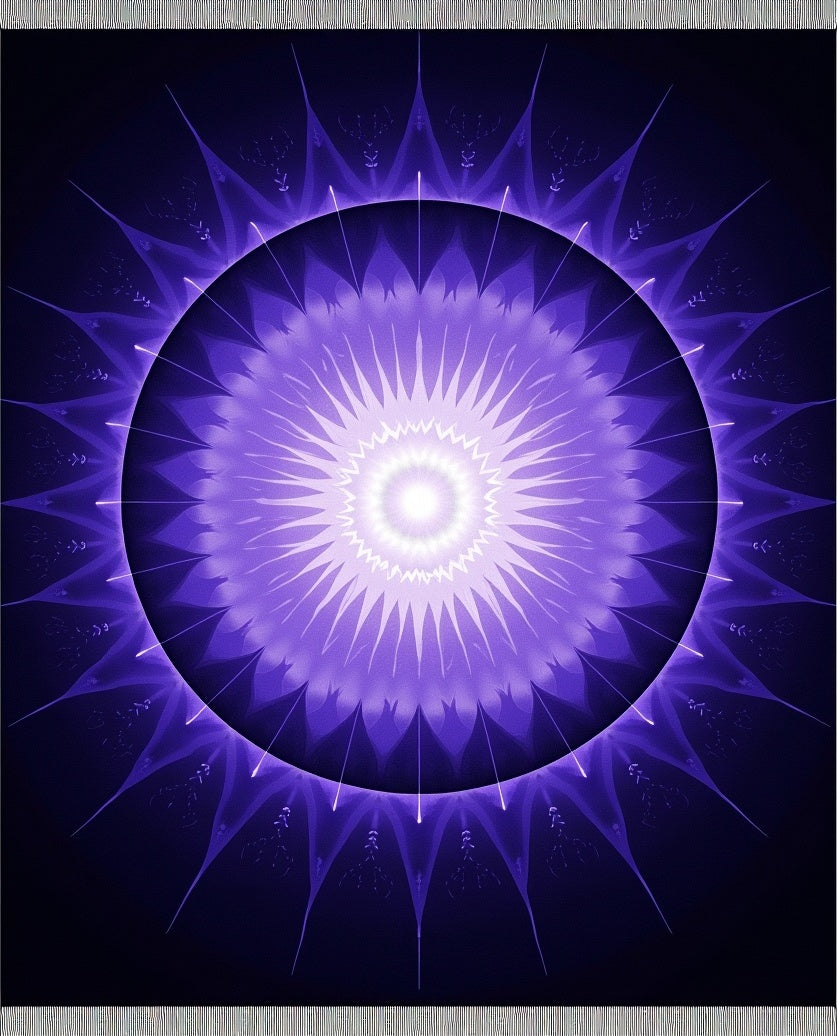 Radiant Violet Sunburst Medallion Rug