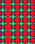 Red Green Plaid Diamond Collage Rug