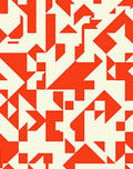 Bold Orange Geometric Abstract Rug