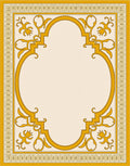 Golden Ochre Scrollwork Arch Rug