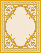 Golden Ochre Scrollwork Arch Rug