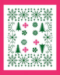Green Pink Snowy Forest Meadow Rug