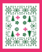 Green Pink Snowy Forest Meadow Rug