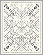 Art Deco Gray Abstract Symmetry Rug