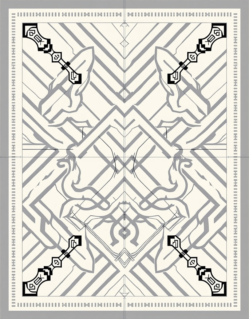 Art Deco Gray Abstract Symmetry Rug