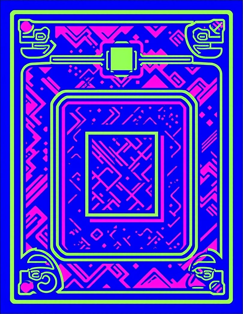 Radical Neon Circuit Board Rug