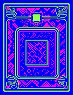 Radical Neon Circuit Board Rug