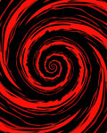 Vibrant Red Black Swirl Rug