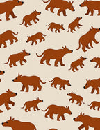 Brown Canine All Over Rug