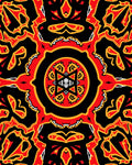 Bold Red and Yellow Ornate Mandala Rug