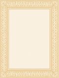 Gold Art Deco Bordered Cream Rug