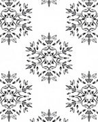 Monochromatic Black Leaf Mandala Rug