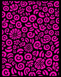 Bright Pink Abstract Floral Swirl Rug
