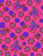 Vibrant Butterfly Floral Medallion Rug