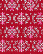 Crimson Snowflake Mid-Century Medallion Rug