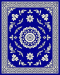 Ornate Crimson Floral Mandalas Border Rug