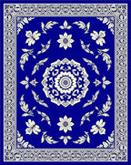 Ornate Crimson Floral Mandalas Border Rug