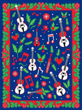 Red Green Folk Violin Accordion Rug