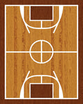 Wooden Basketball Court Arena Rug