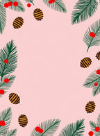 Pink Pinecone Branch Garden Rug
