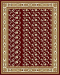 Deep Red Golden Floral Border Rug