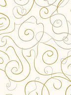 Golden Cream Abstract Swirl Rug