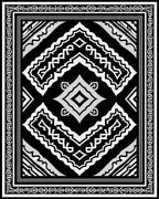 Monochromatic Intricate Tribal Diamond Rug