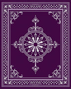 Deep Purple Floral Medallion Border Rug