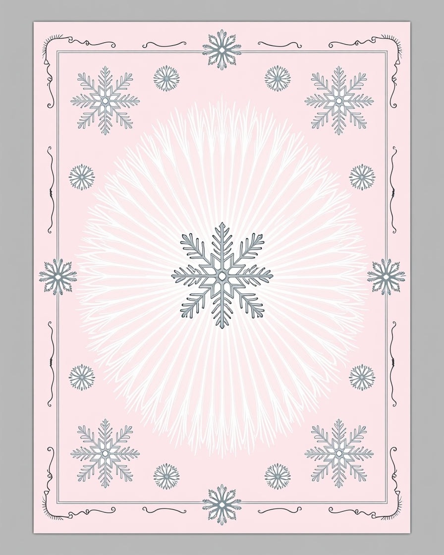 Pink Snowflake Burst Medallion Rug