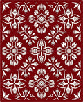 Crimson White Floral Medallion Arrangement Rug