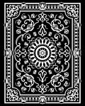 Monochromatic Floral Medallion Border Rug