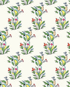 Whimsical Green Earth Botanical Cluster Rug