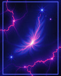 Cosmic Nebula Purple Electric Burst Rug