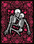 Love Skeletons Rose Floral Arrangement Rug