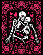 Love Skeletons Rose Floral Arrangement Rug
