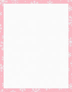 Pink White Snowflake Border Rug