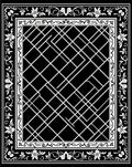 Black White Floral Geometric Lattice Rug
