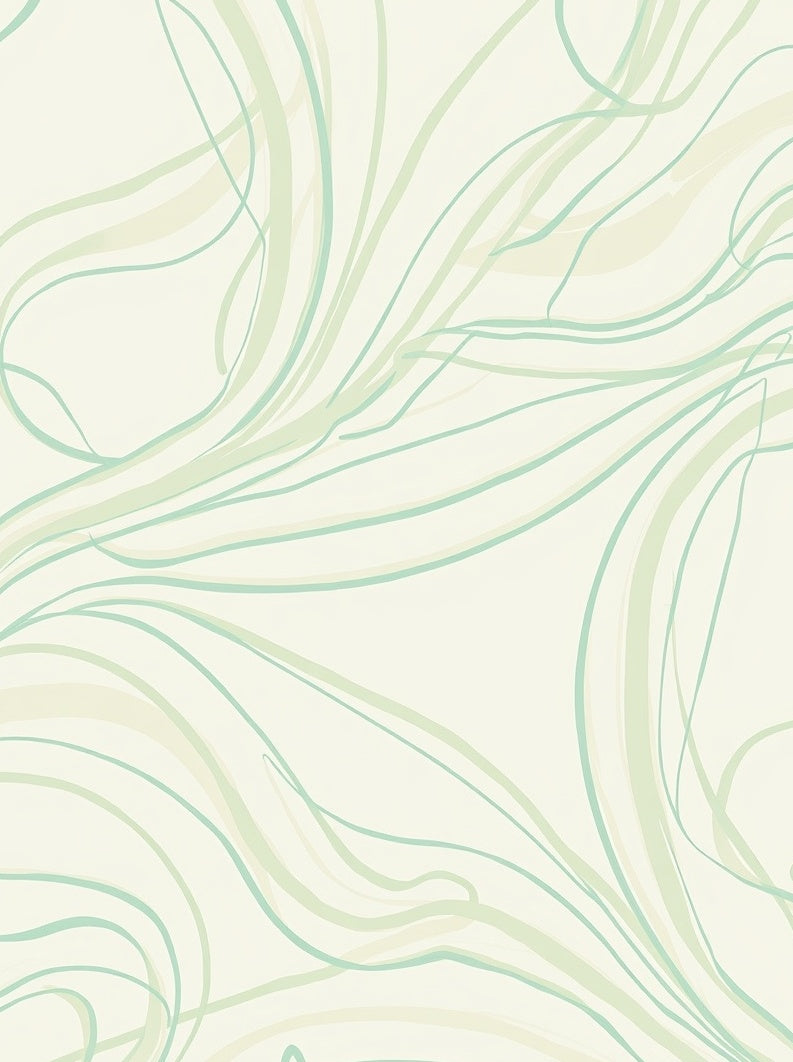 Light Green Swirling Abstract Lines Rug