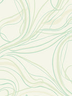 Light Green Swirling Abstract Lines Rug