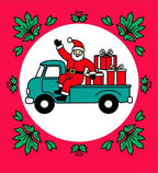 Merry Santa Delivery Truck with Gifts Rug