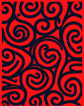 Crimson Swirl Abstraction Rug