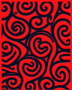 Crimson Swirl Abstraction Rug