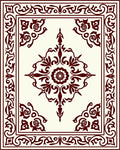 Crimson Floral Medallion Bordered Rug