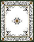 Ornate Black Gold Scroll Centerpiece Rug