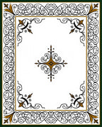 Ornate Black Gold Scroll Centerpiece Rug