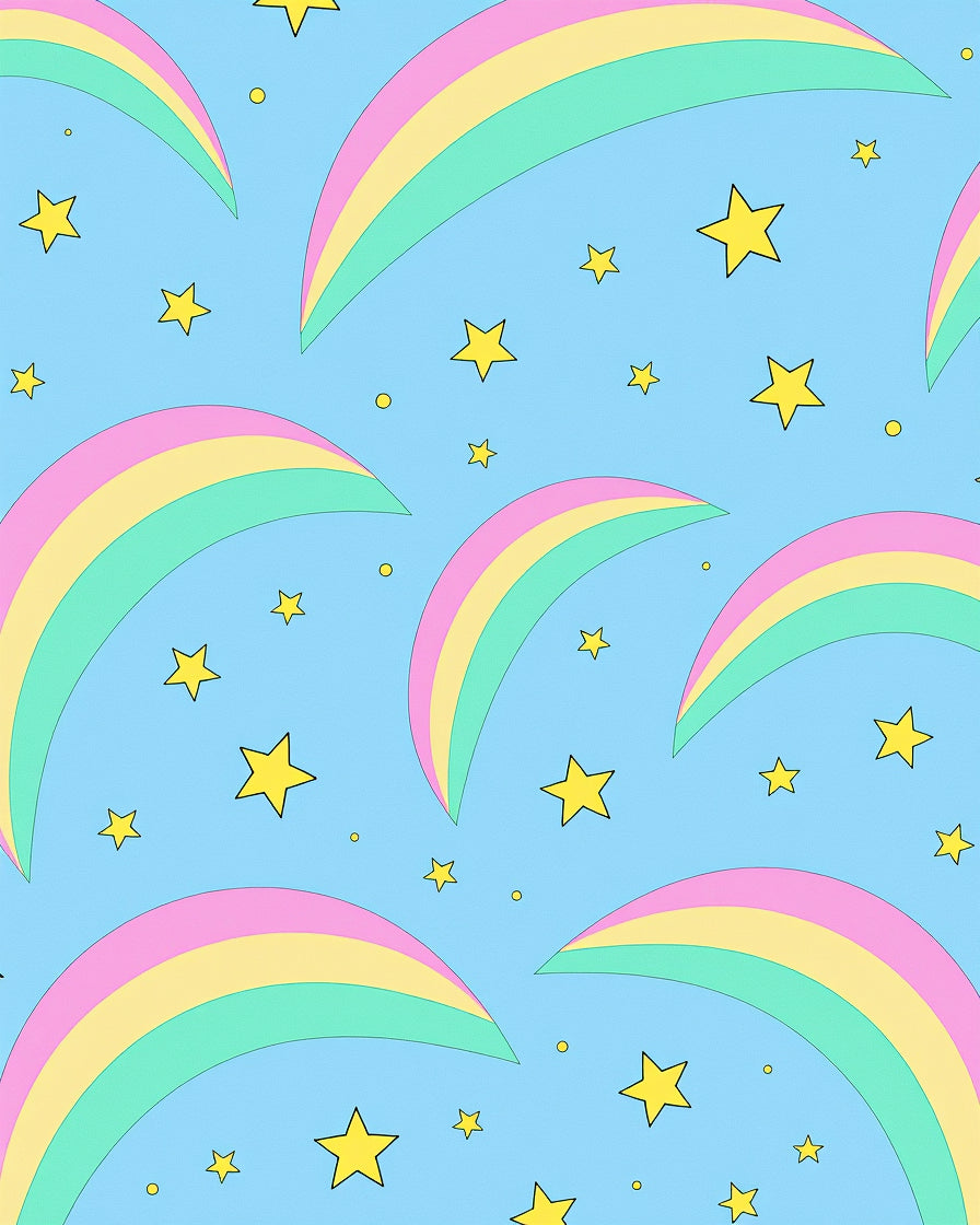 Pastel Rainbow Starry Sky Rug